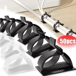 universal adjustable self-adhesive cable clips for desk, home, office & car