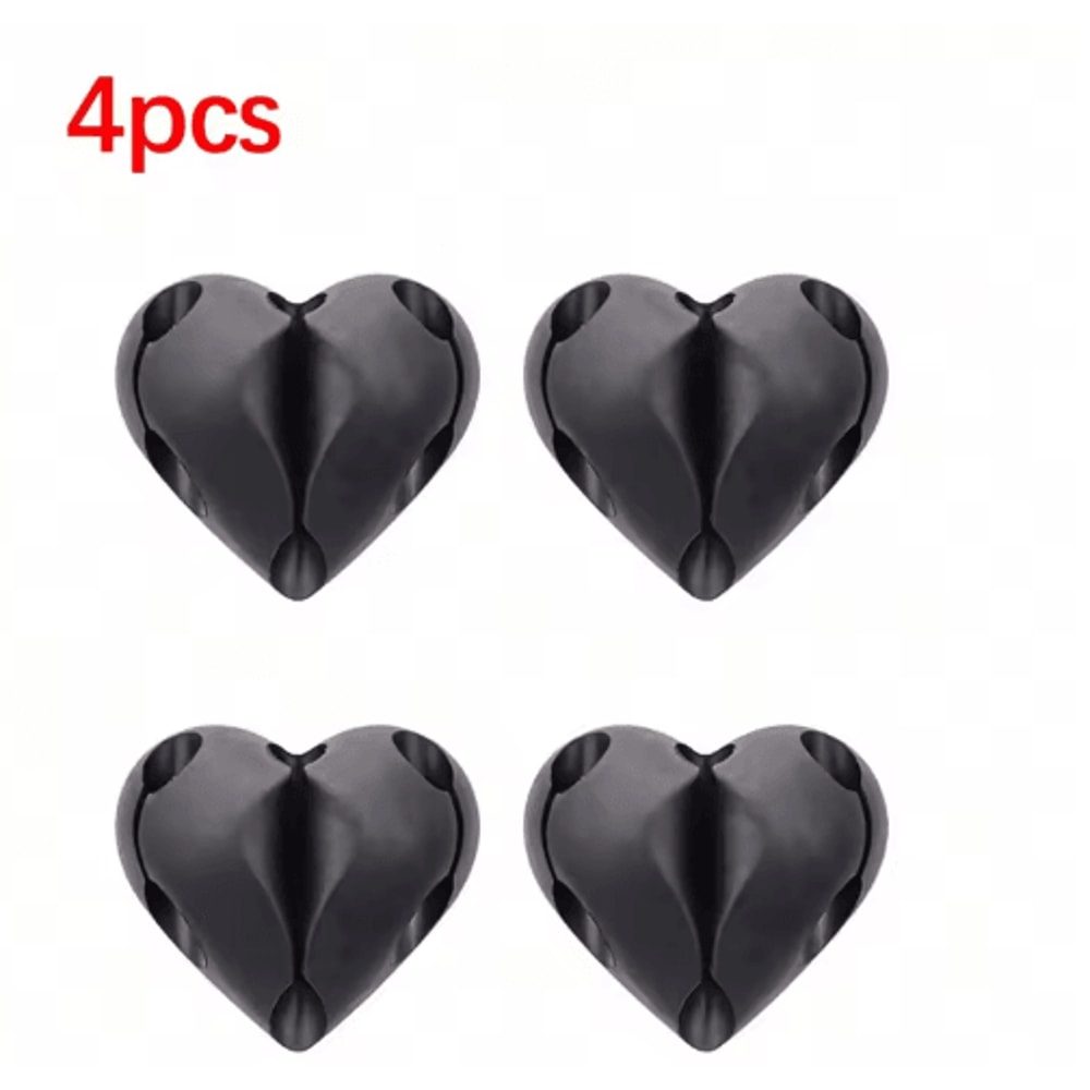 HeartShaped Mini Cable Winder Organizer Clips Set Of 2 1
