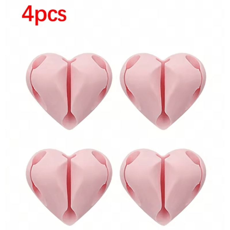 HeartShaped Mini Cable Winder Organizer Clips Set Of 2 2