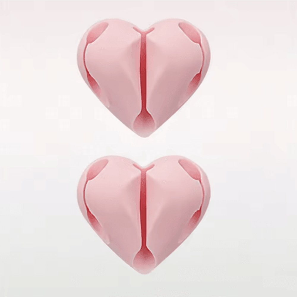 HeartShaped Mini Cable Winder Organizer Clips Set Of 2 3