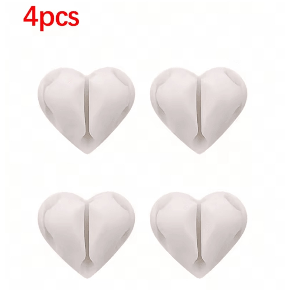 HeartShaped Mini Cable Winder Organizer Clips Set Of 2 4
