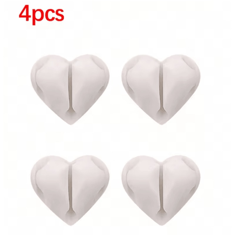 HeartShaped Mini Cable Winder Organizer Clips Set Of 2 4