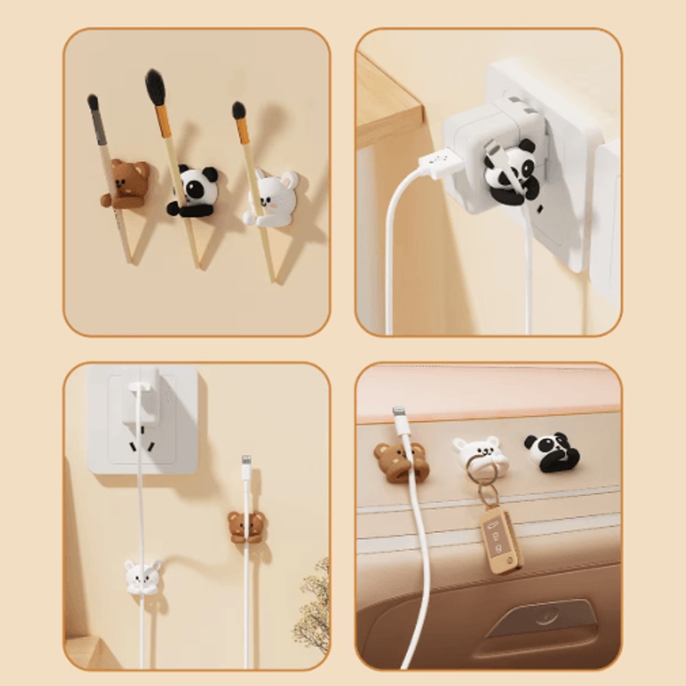 WORTHBUY Cute Desktop Cable Managers SelfAdhesive USB Cord Clips 9