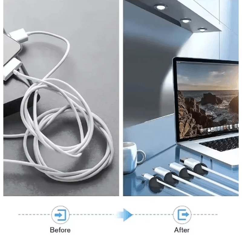 Silicone SelfAdhesive Cable Clips Phone Cord Holder Organizer 19