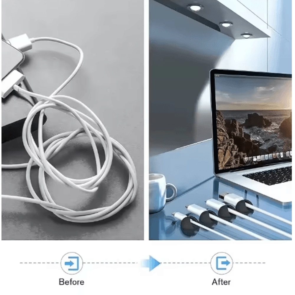 Silicone SelfAdhesive Cable Clips Phone Cord Holder Organizer 20