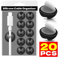 silicone self-adhesive cable clips & phone cord holder organizer