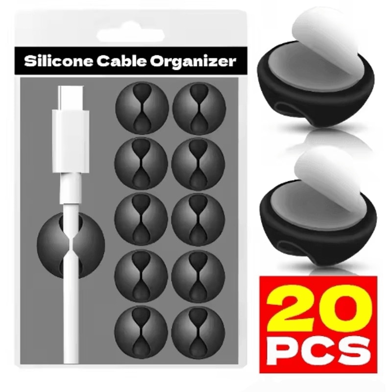 Silicone SelfAdhesive Cable Clips Phone Cord Holder Organizer 0