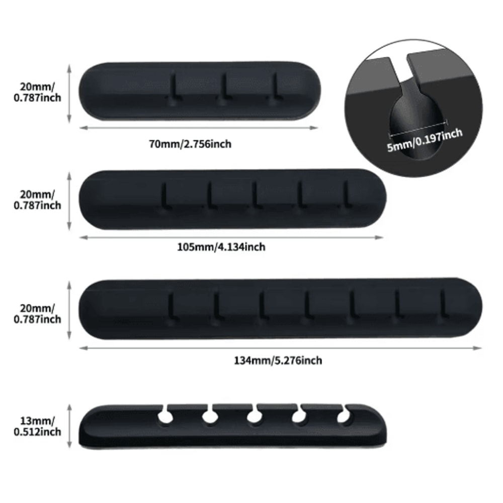 Silicone USB Cable Organizer And Desktop Cable Winder Clips 4