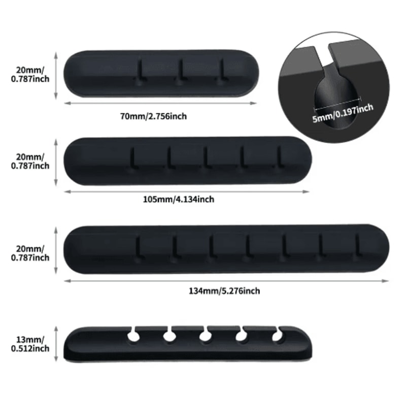 Silicone USB Cable Organizer And Desktop Cable Winder Clips 4