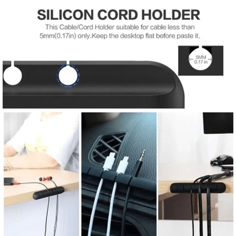 Silicone USB Cable Organizer And Desktop Cable Winder Clips 5