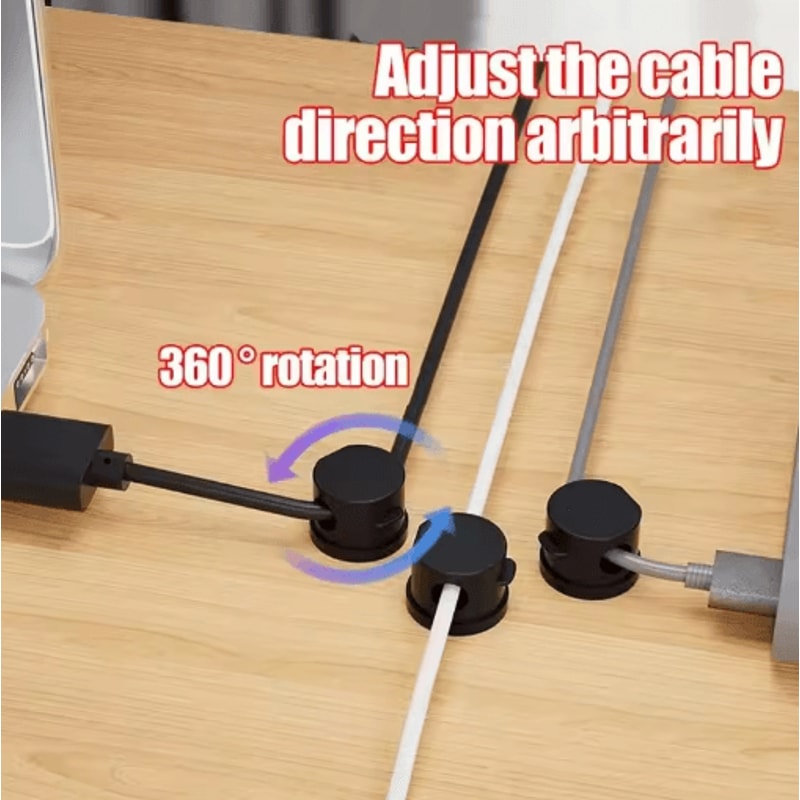 360 Rotating Magnetic Cable Clip Organizer With Adhesive Base 13