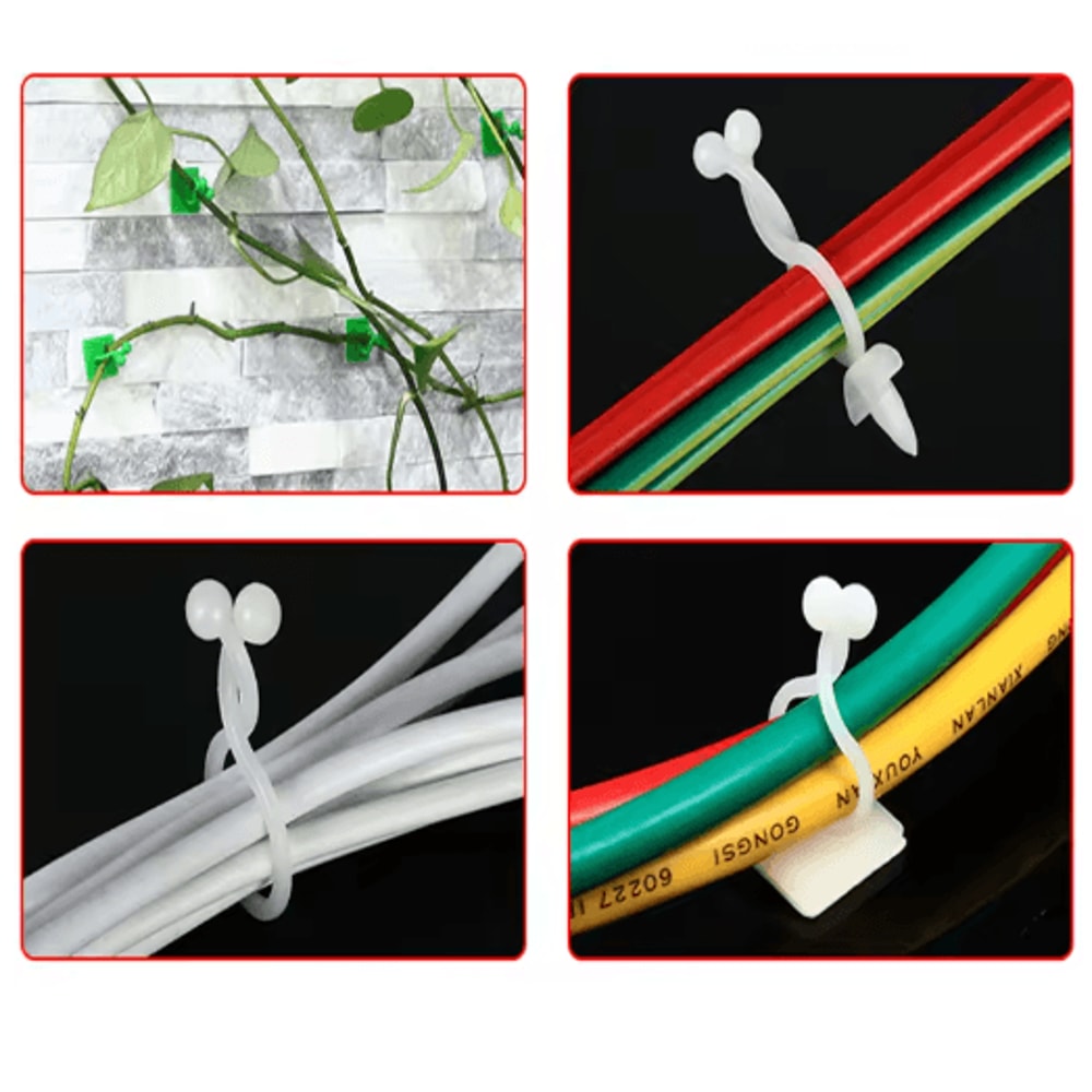 10 Pcs Charger Cable Organizer USB Winder Desktop Tidy Clips Management Wire Holder For Mouse Headp 0