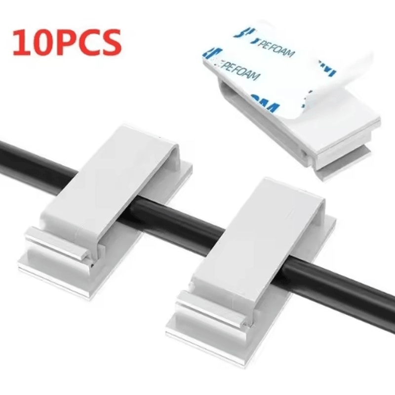 Self Adhesive Wire Organizer Cable Holder Clips For Desktop And PC Setup 10