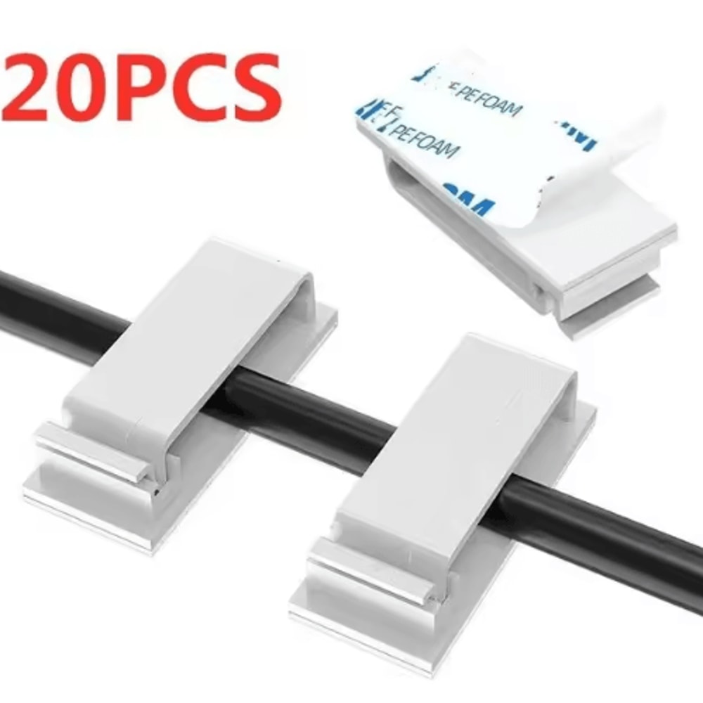 Self Adhesive Wire Organizer Cable Holder Clips For Desktop And PC Setup 12