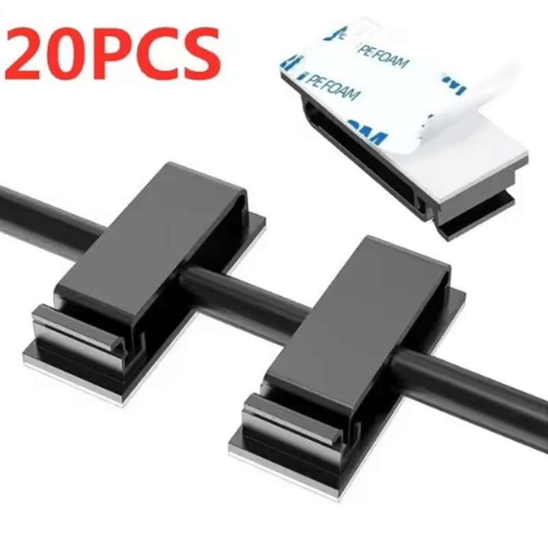 Self Adhesive Wire Organizer Cable Holder Clips For Desktop And PC Setup 8