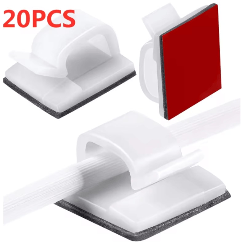 Self Adhesive Wire Organizer Cable Holder Clips For Desktop And PC Setup 15