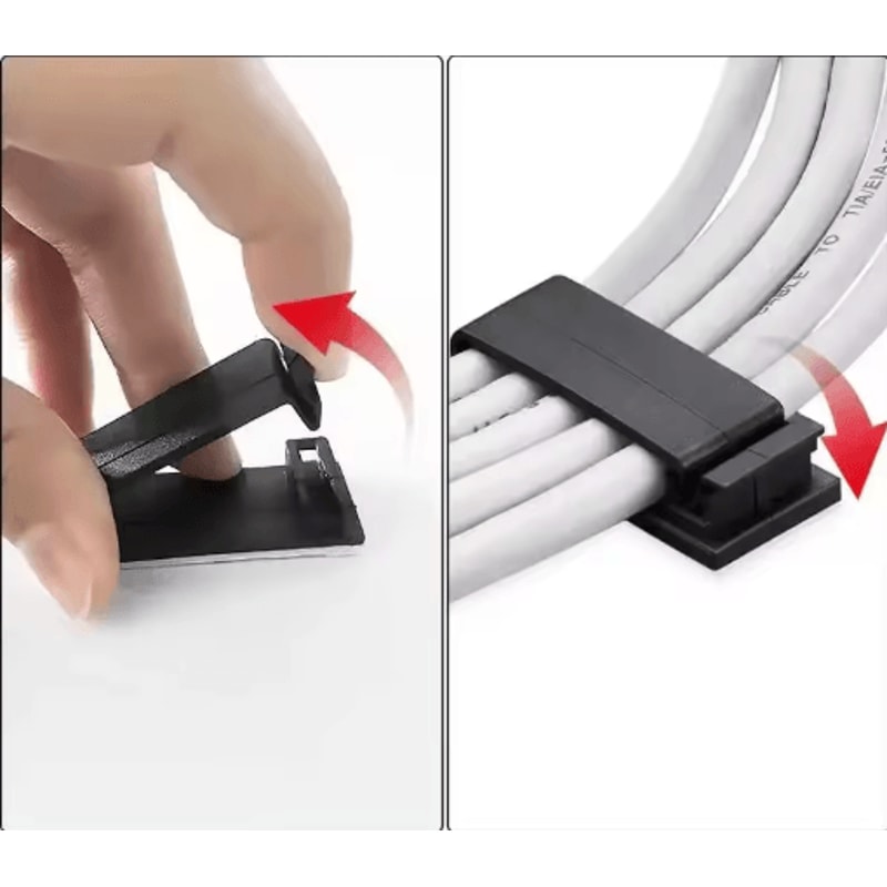 Self Adhesive Wire Organizer Cable Holder Clips For Desktop And PC Setup 19