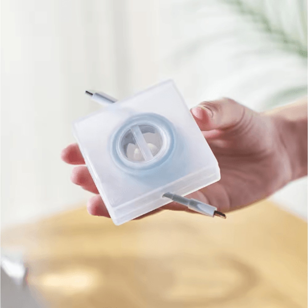 Portable Transparent Cable Organizer With Retractable USB Winder 3