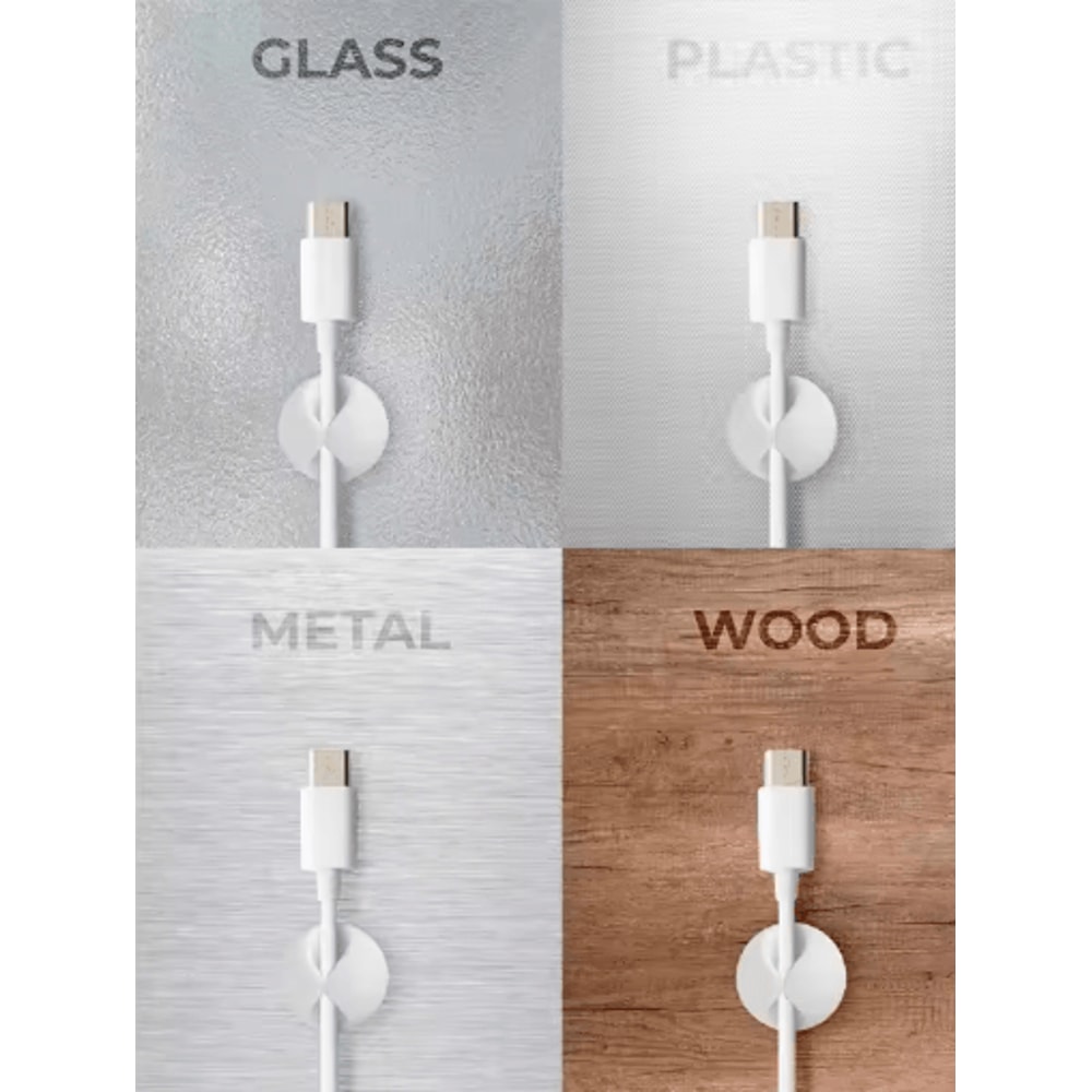 6Piece Desk Cable Organizer Set With Fixed Clasp Clips Cable Winders 5