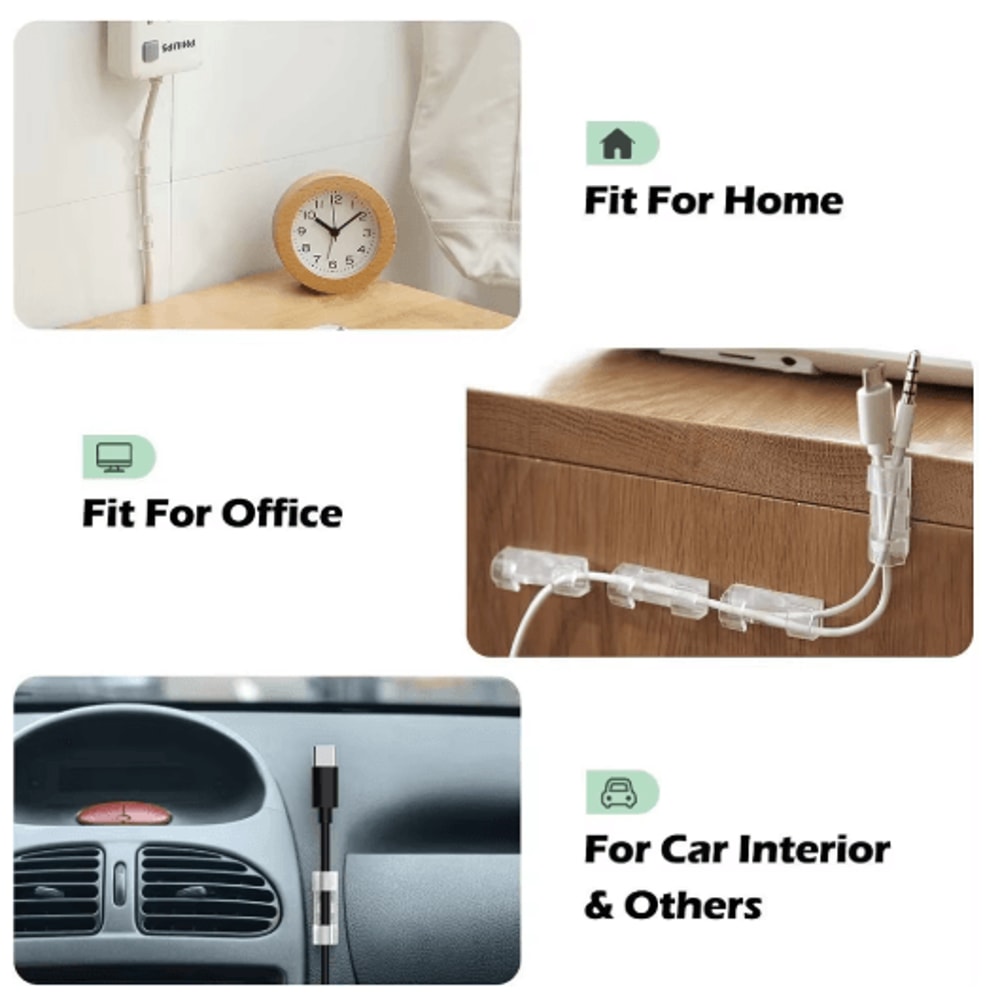 Untoom Cable Organizer Clips With USB Cable Winder For Desktop Wall Use 7