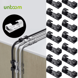 untoom cable organizer clips with usb cable winder for desktop & wall use