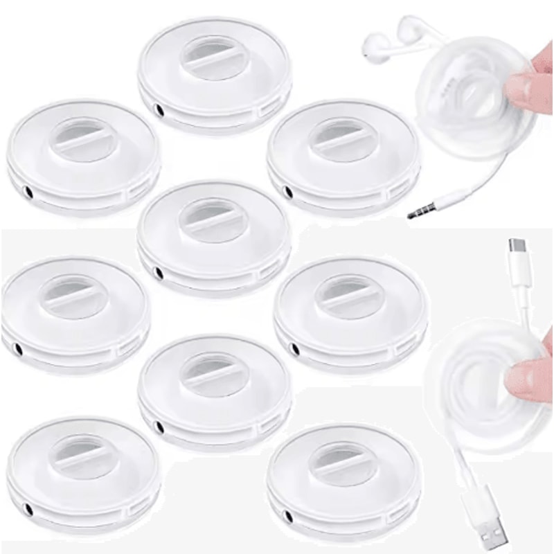 Portable Transparent Cable Organizer With Retractable Winder 5