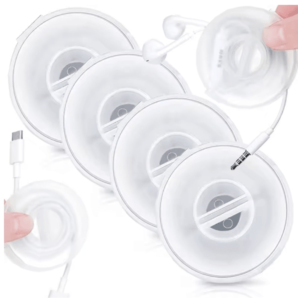 Portable Transparent Cable Organizer With Retractable Winder 0