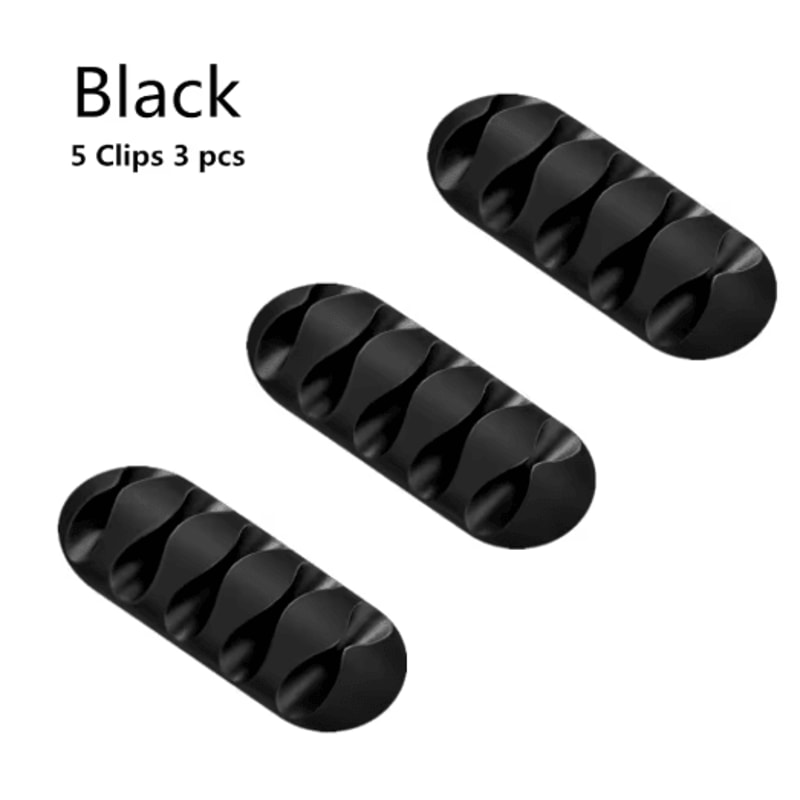 Silicone USB Cable Clip Winder Desk Organizer 2