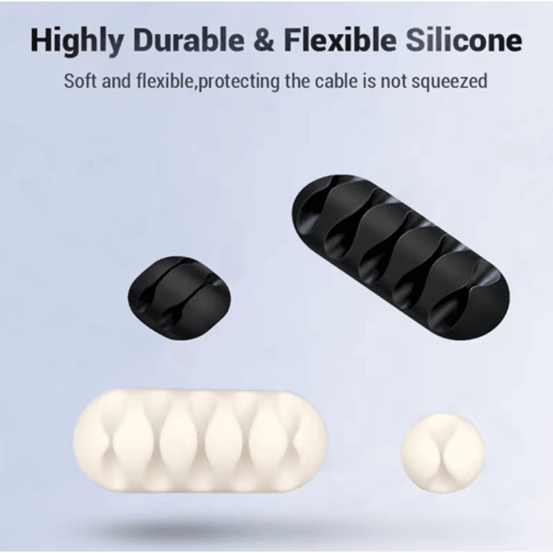 Silicone USB Cable Clip Winder Desk Organizer 13