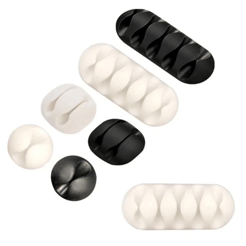 Silicone USB Cable Clip Winder Desk Organizer 0