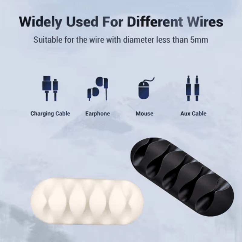 Silicone USB Cable Organizer Desktop Cable Winder 14