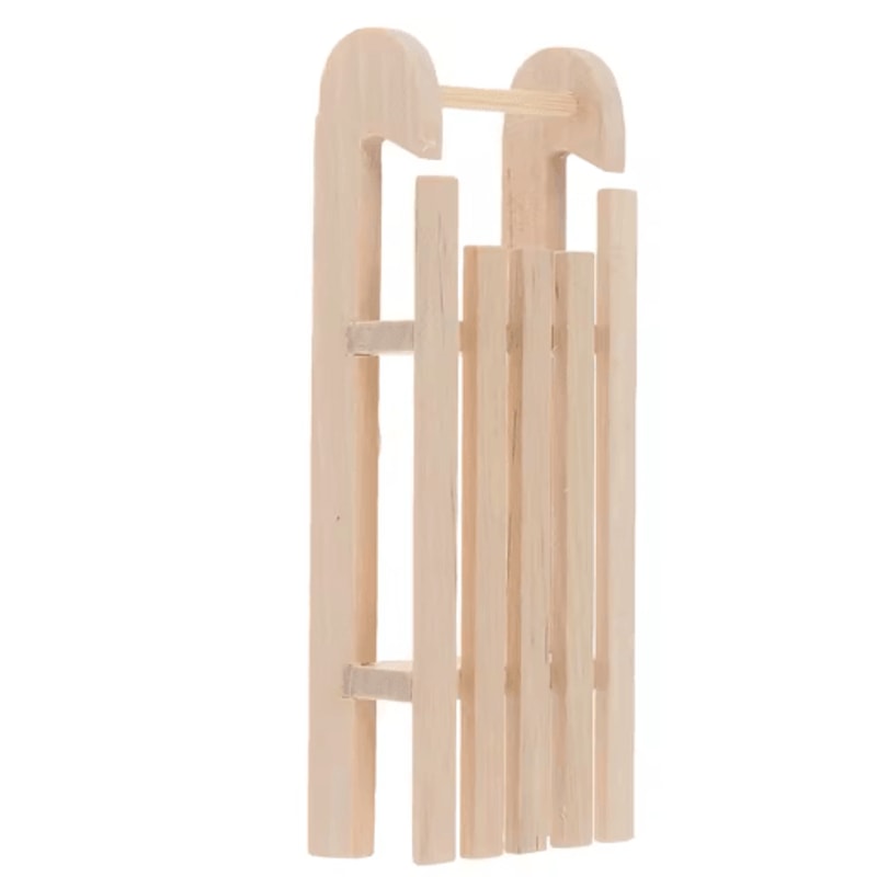 112 Mini Wooden Sleigh Gift Box Dollhouse Decoration 1