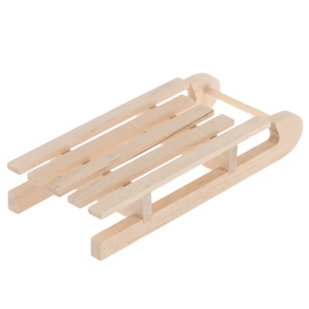 112 Mini Wooden Sleigh Gift Box Dollhouse Decoration 3