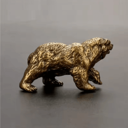 vintage copper brown bear solid brass desk statue