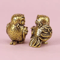 Retro Brass Owl Mini Figurine Desk Ornament 3