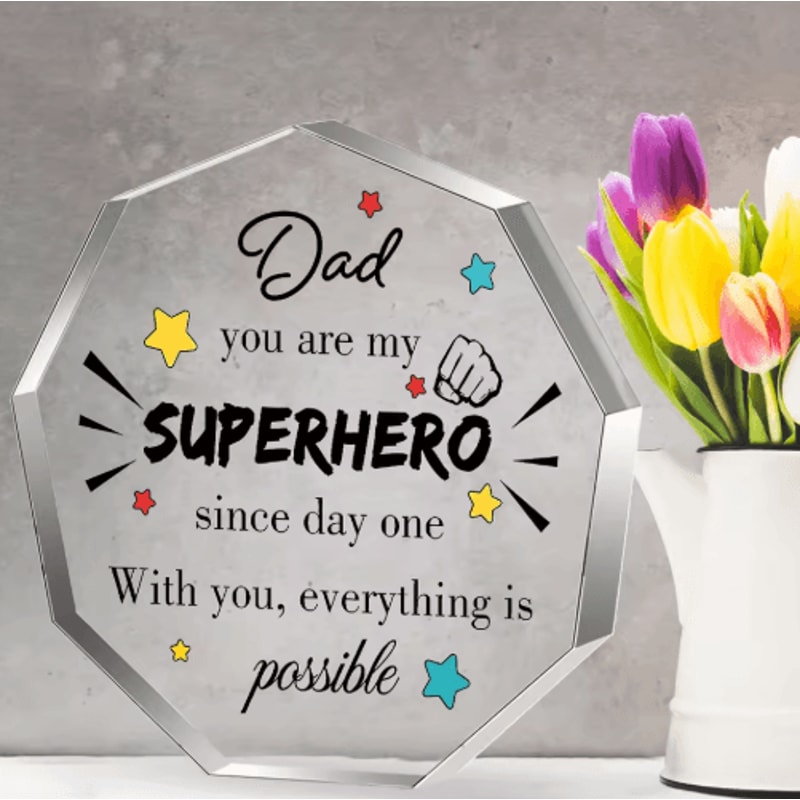Sentimental Fathers Day Clear Acrylic Plaque Gift 4