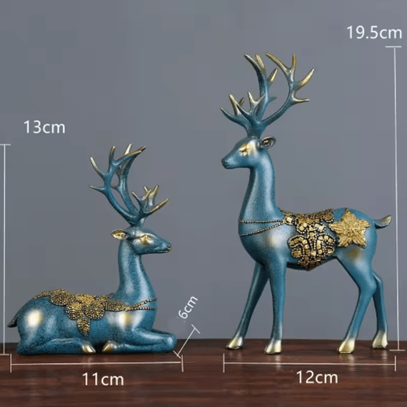 Nordic Deer Head Resin Sculpture Modern Home Decor 1