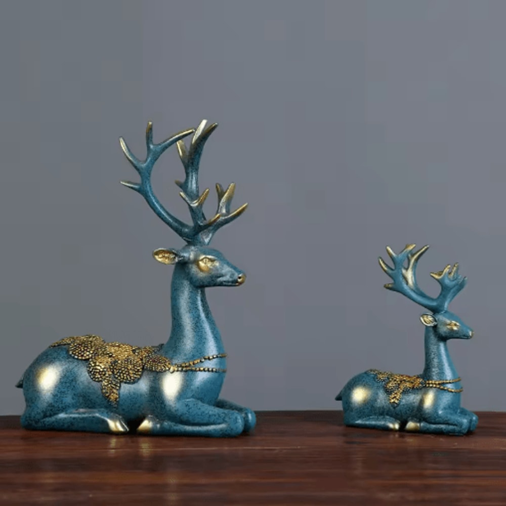 Nordic Deer Head Resin Sculpture Modern Home Decor 2