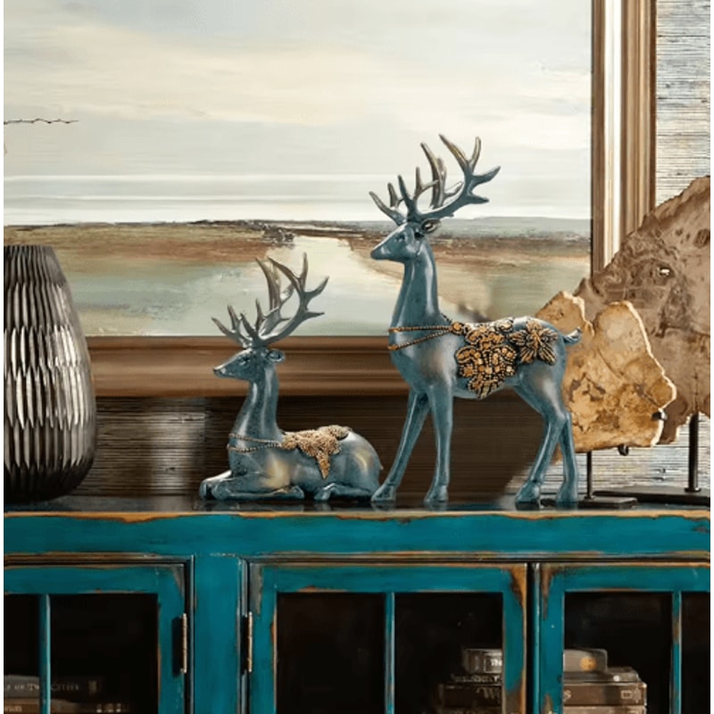 Nordic Deer Head Resin Sculpture Modern Home Decor 3