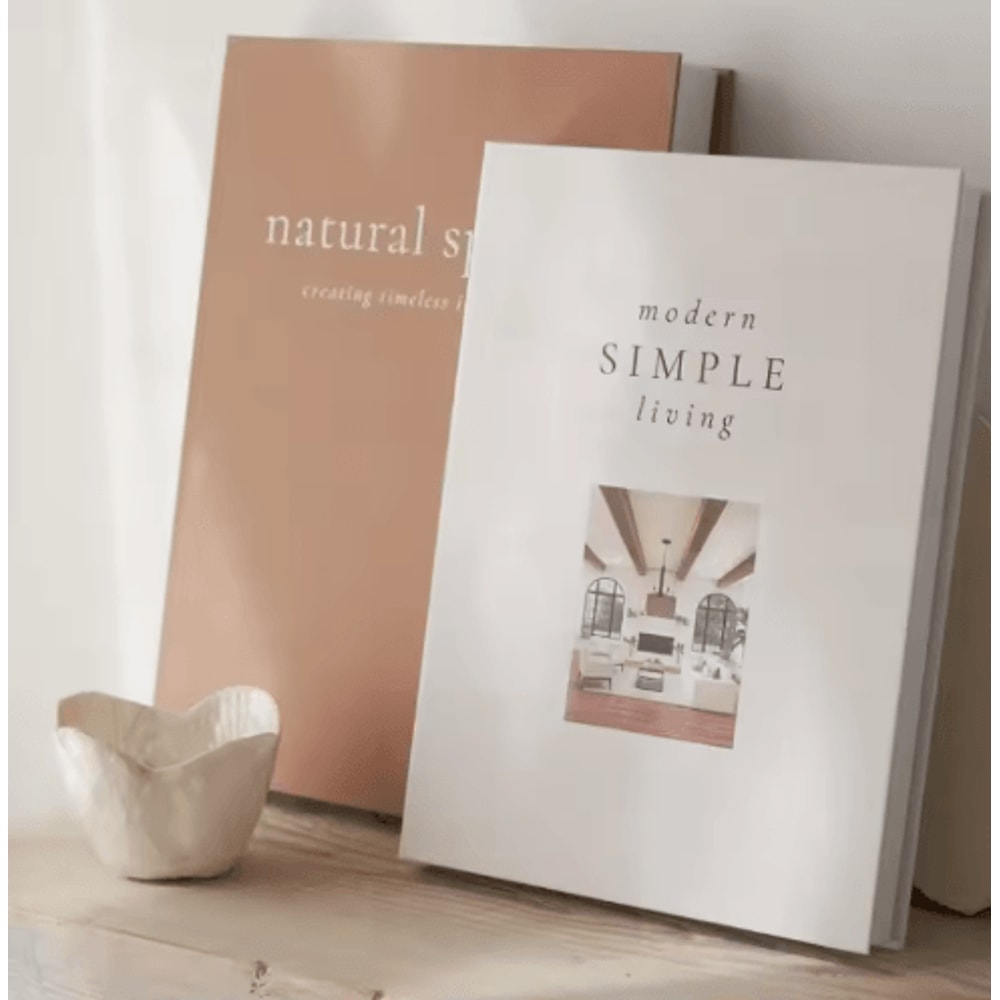 2Piece Bohemian Faux Book Decorative Stack Set 1