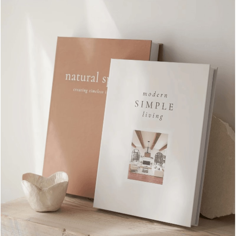 2Piece Bohemian Faux Book Decorative Stack Set 5