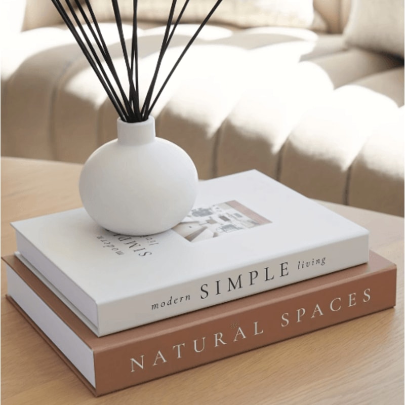 2Piece Bohemian Faux Book Decorative Stack Set 6