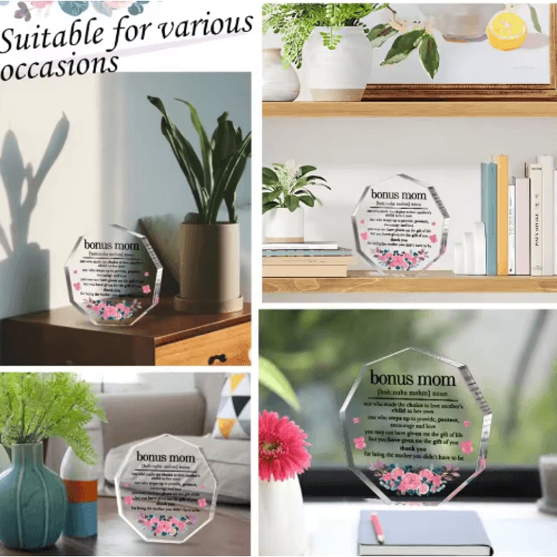 Bonus Mom Acrylic Decorative Plaque Gift 3