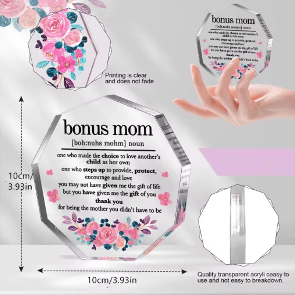 Bonus Mom Acrylic Decorative Plaque Gift 4