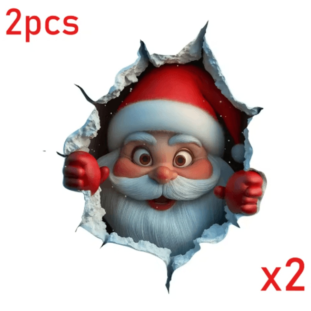 3D PopUp Santa Claus Wall Decal With Breaking Wall Effect 1