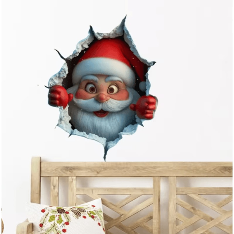 3D PopUp Santa Claus Wall Decal With Breaking Wall Effect 4