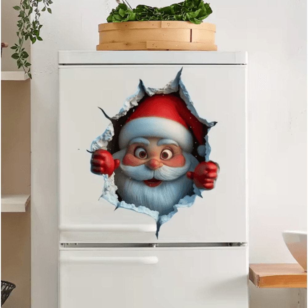 3D PopUp Santa Claus Wall Decal With Breaking Wall Effect 5