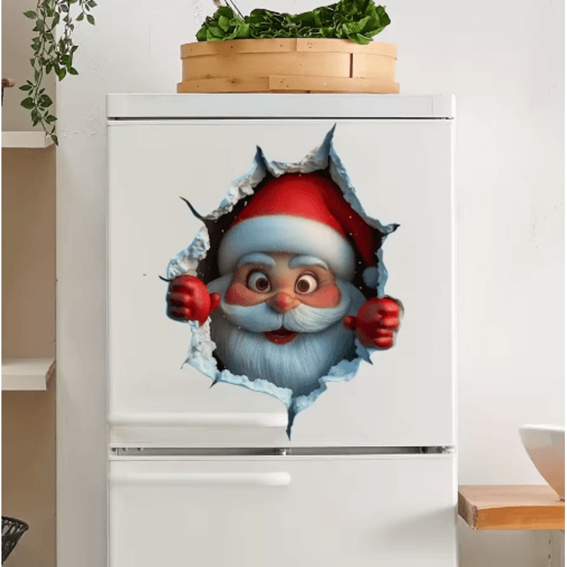 3D PopUp Santa Claus Wall Decal With Breaking Wall Effect 5