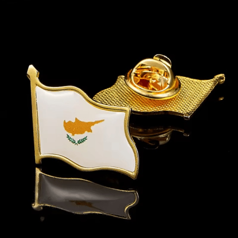 Republic Of Cyprus GoldPlated Map Flag Lapel Pin 0