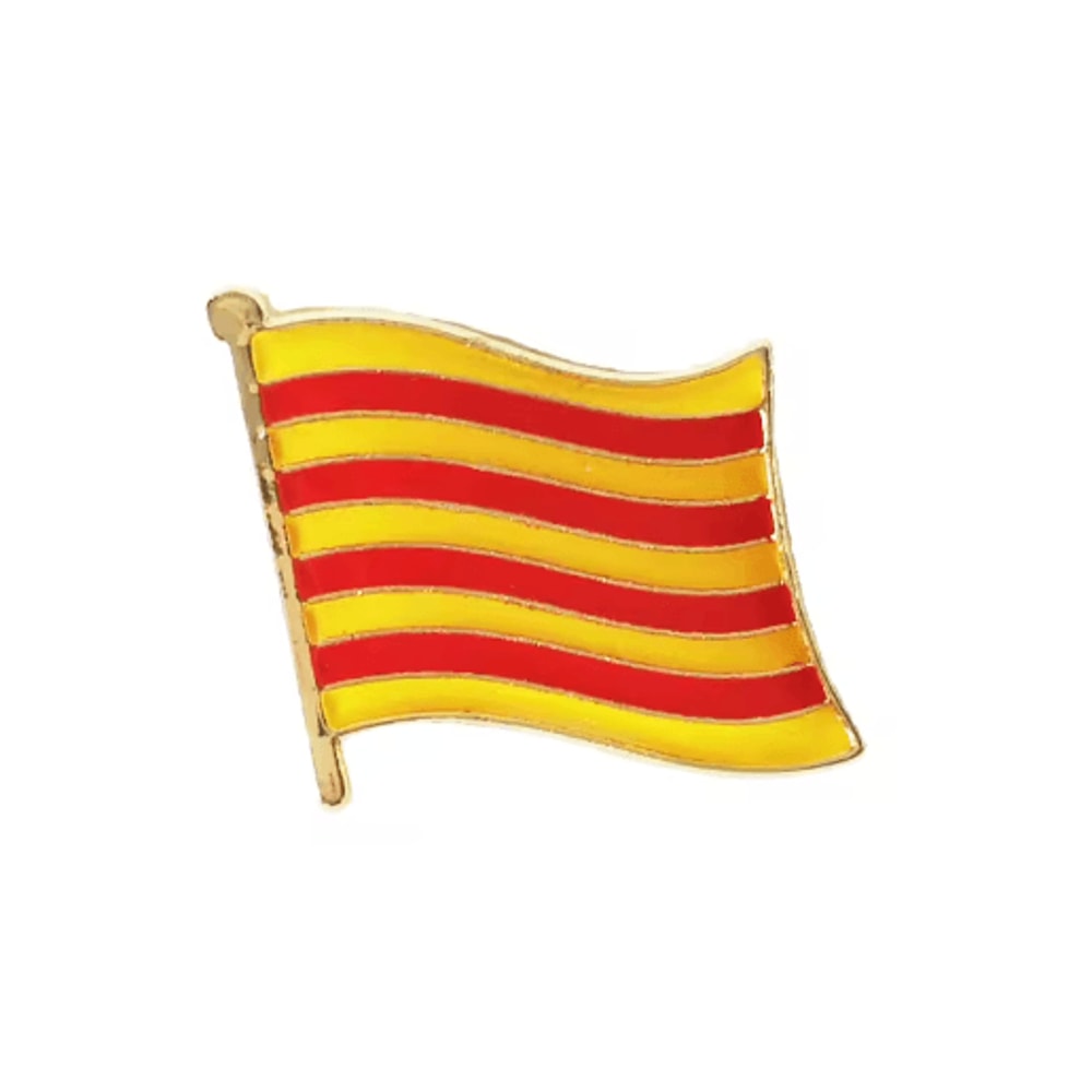 Catalonia Flag Enamel Lapel Pin Crystal Epoxy Badge 1